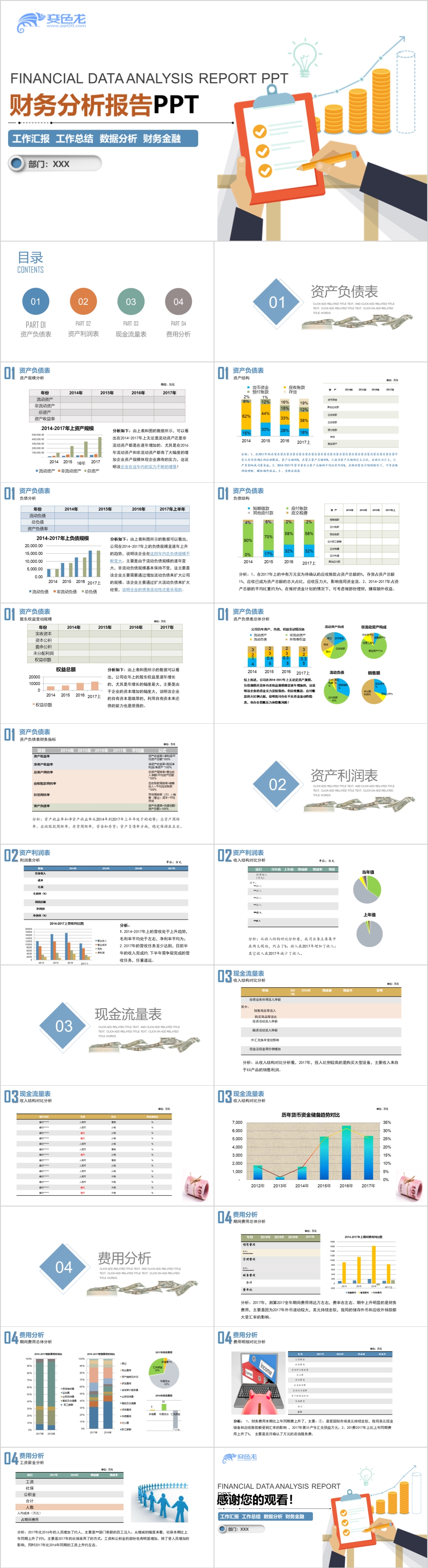 财务分析报告数据分析财务报表图表ppt模板 35