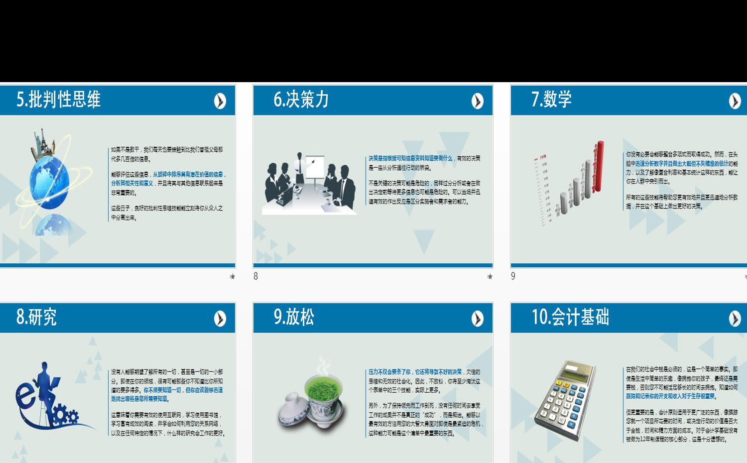 任何人都会有帮助的十项职场技能ppt模板缩略图