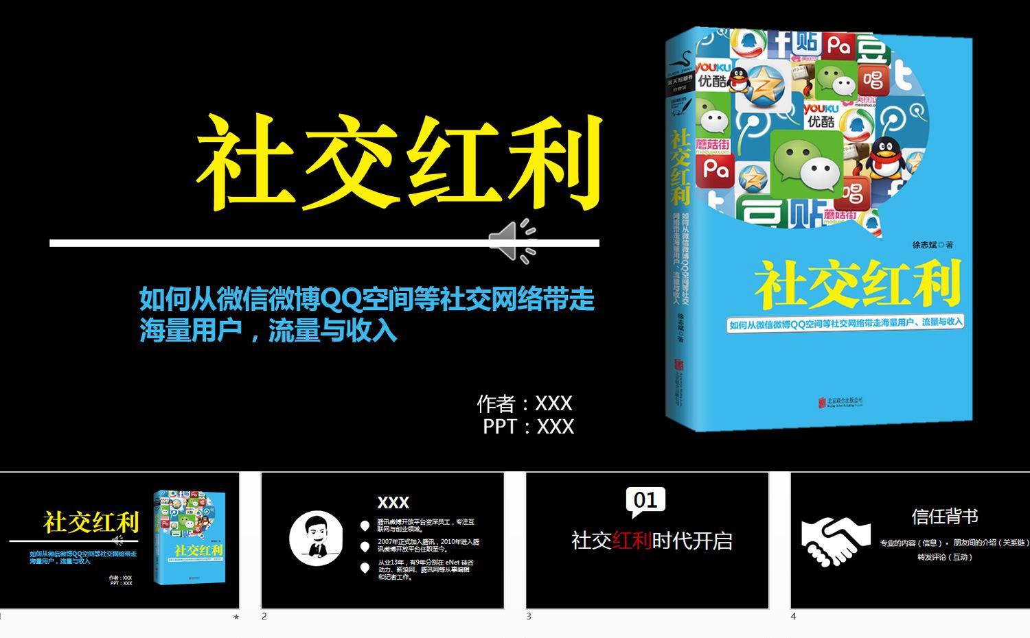 《社交红利》ppt读书笔记模板缩略图