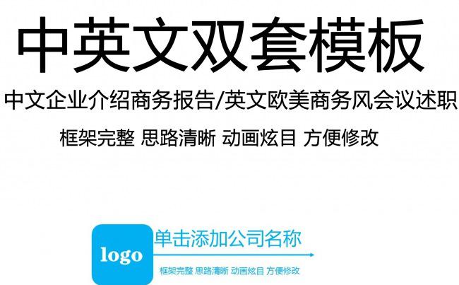 中英文双套模板商务PPT动态通用模板缩略图