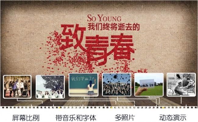 致青春毕业季怀旧电子相册PPT模板缩略图