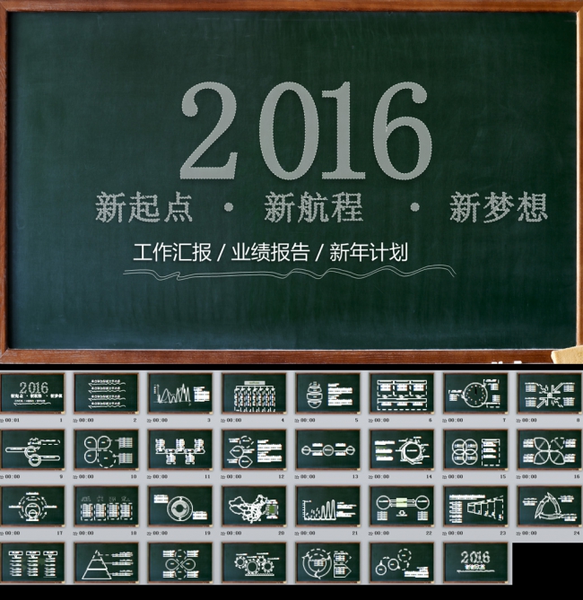 创意黑板2016计划总结PPT