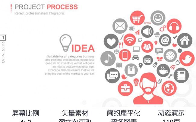 超多图表欧美商务风工作总结企业宣传业绩汇报产品推广PPT动态模板缩略图