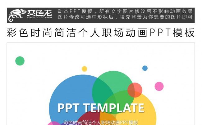 彩色时尚简洁个人职场动画PPT模板缩略图