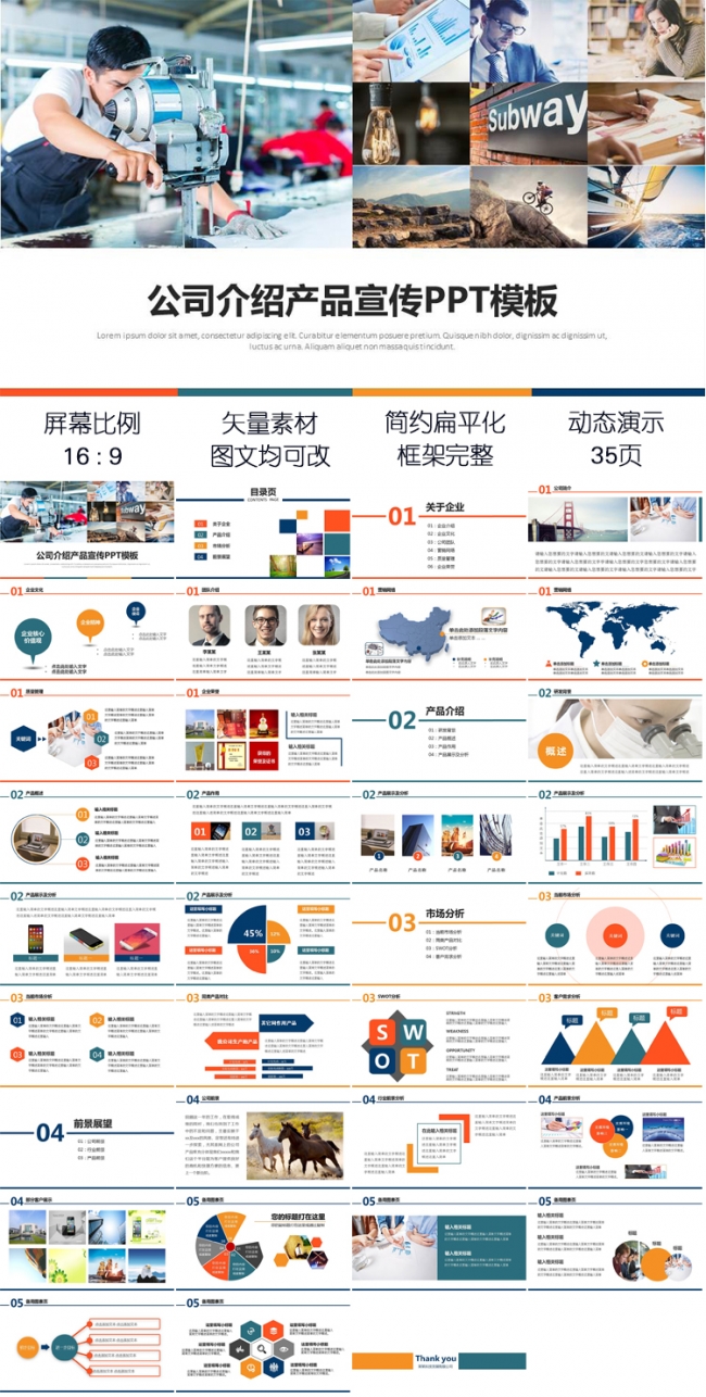 企业宣传公司介绍产品发布PPT模板