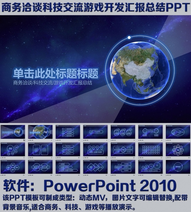 商务洽谈科技交流游戏开发汇报总结PPT