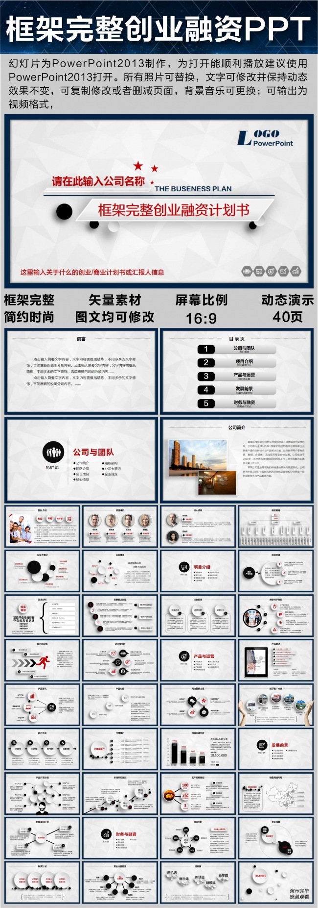 时尚立体创业融资PPT模版