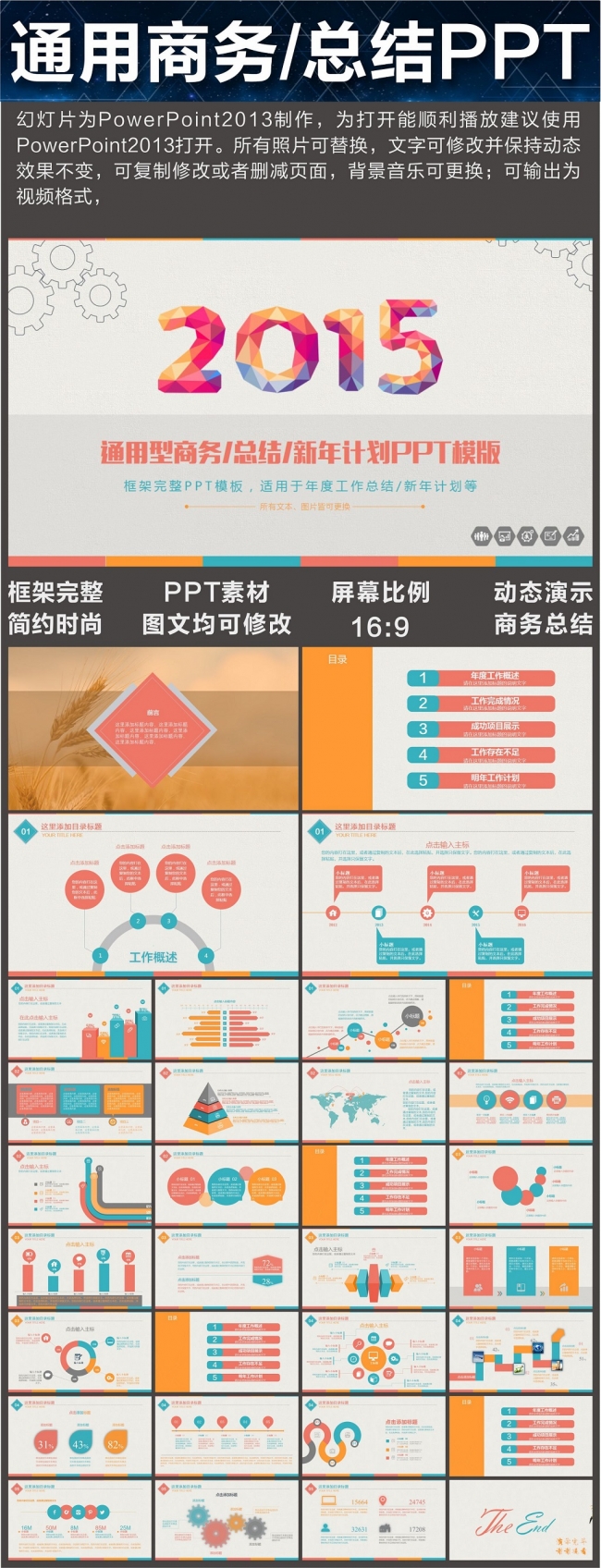 2015框架年终总结PPT