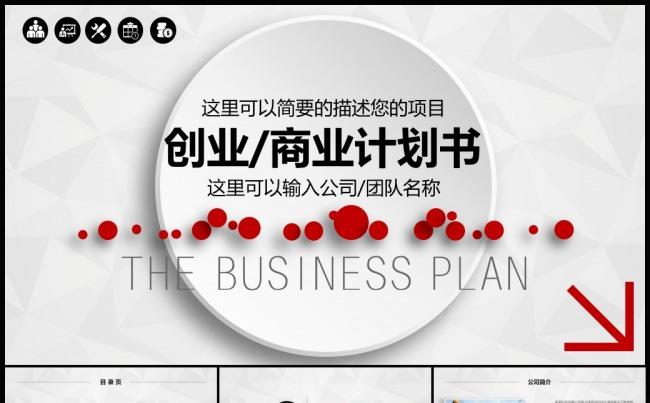 商业项目策划书创业融资计划书产品发布项目推广PPT模板缩略图