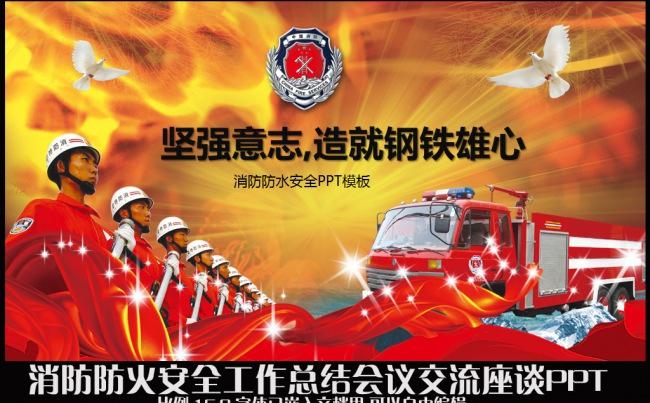 红色大气消防局防火救火安全工作总结会议交流计划PPT模板缩略图