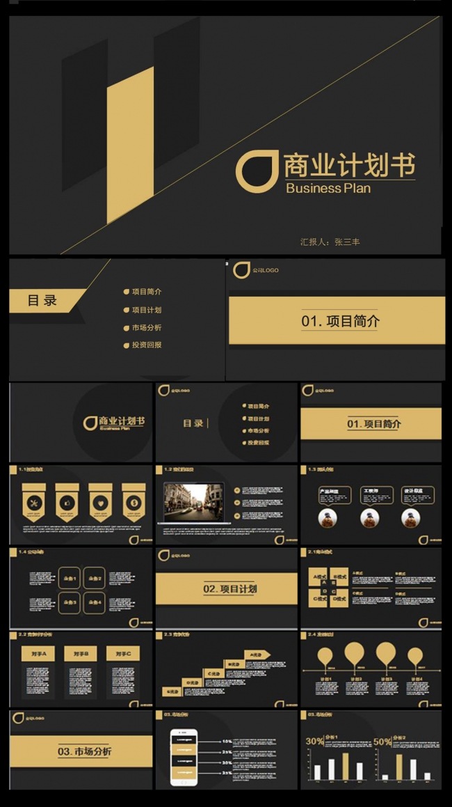 精品设计商业创业融资计划书PPT