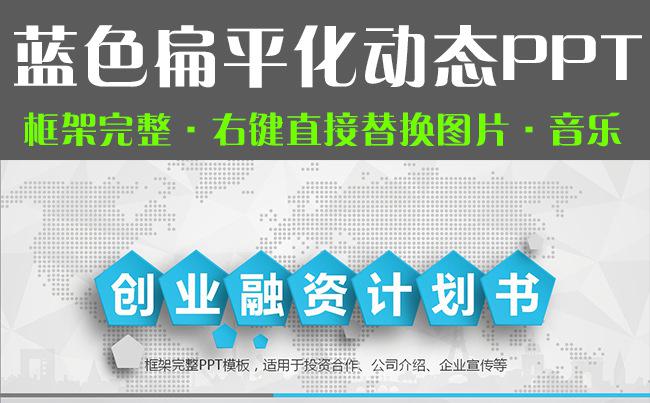 商业创业上市融资计划书 产品发布策划书动态ppt扁平化缩略图