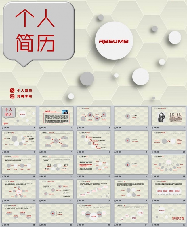 大气竞聘述职个人简历工作报告动态PPT模板下载