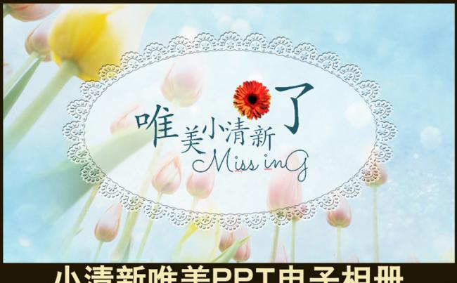蓝色花朵唯美小清新青春纪念生活写真结婚照PPT视频相册模板缩略图