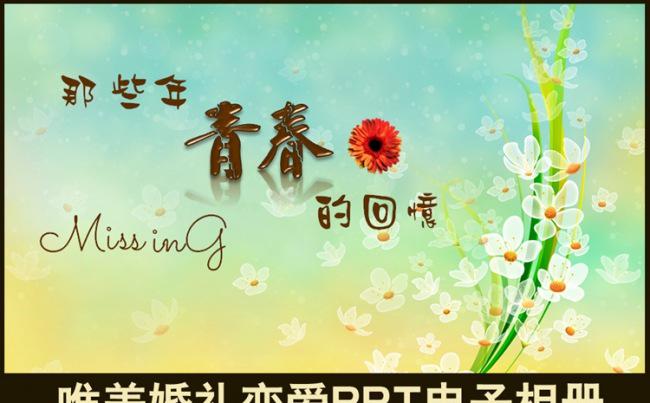 唯美小清新恋爱情侣纪念册温馨浪漫求婚表白写真PPT电子相册模板缩略图