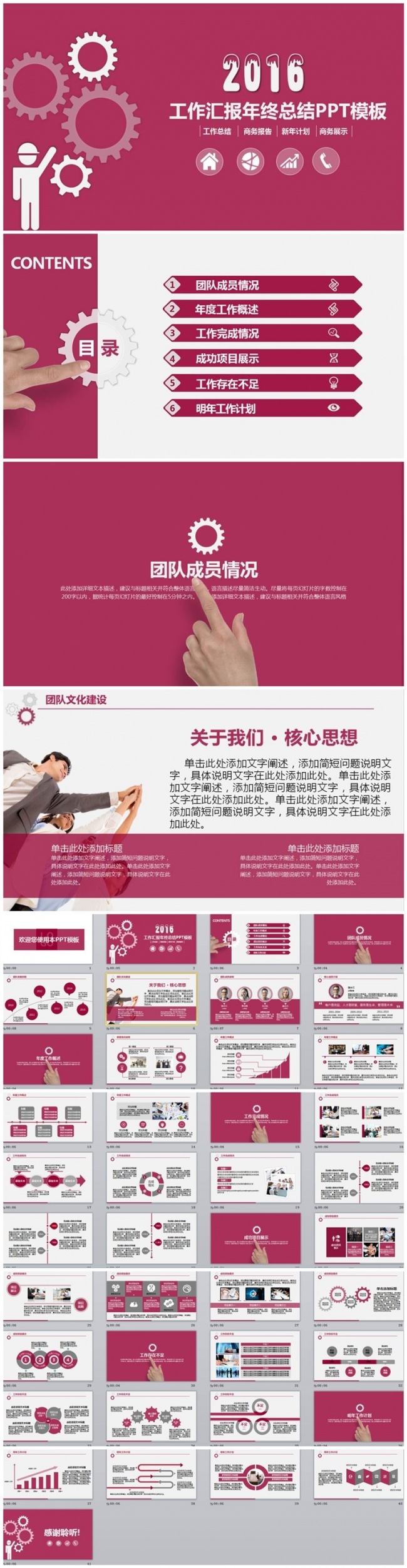 动感时尚红色工作总结汇报PPT模板