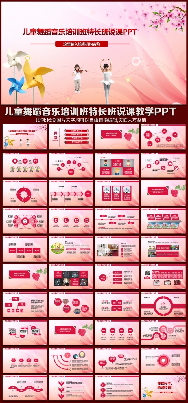 儿童舞蹈音乐培训班特长班说课教学课件演讲培训PPT