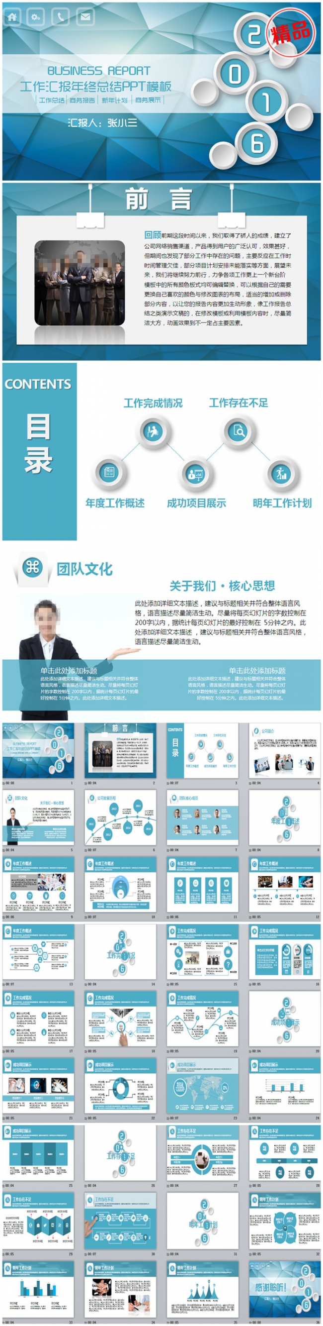 精美雅致微立体风工作总结汇报PPT模板