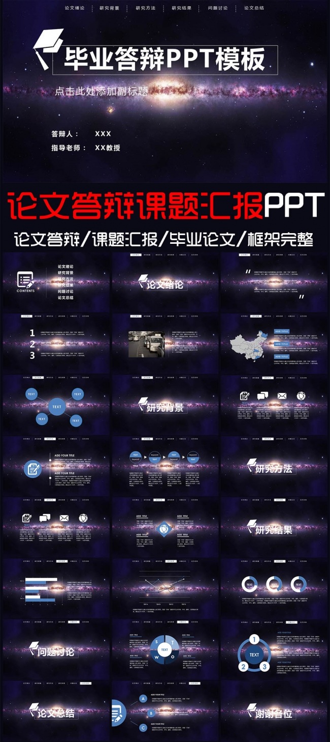 论文答辩课题汇报完整框架PPT