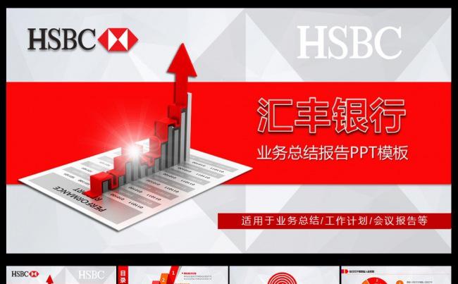 汇丰银行业务总结PPT模板缩略图