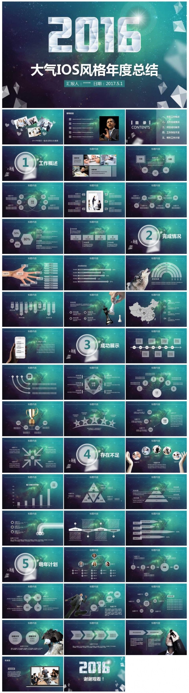 IOS简洁风格企业公司个人团队年度工作总结