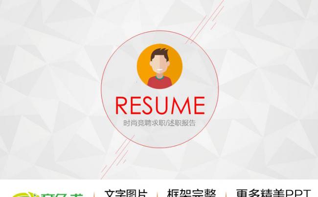 时尚简约扁平化微立体竞聘述职个人简历工作报告缩略图