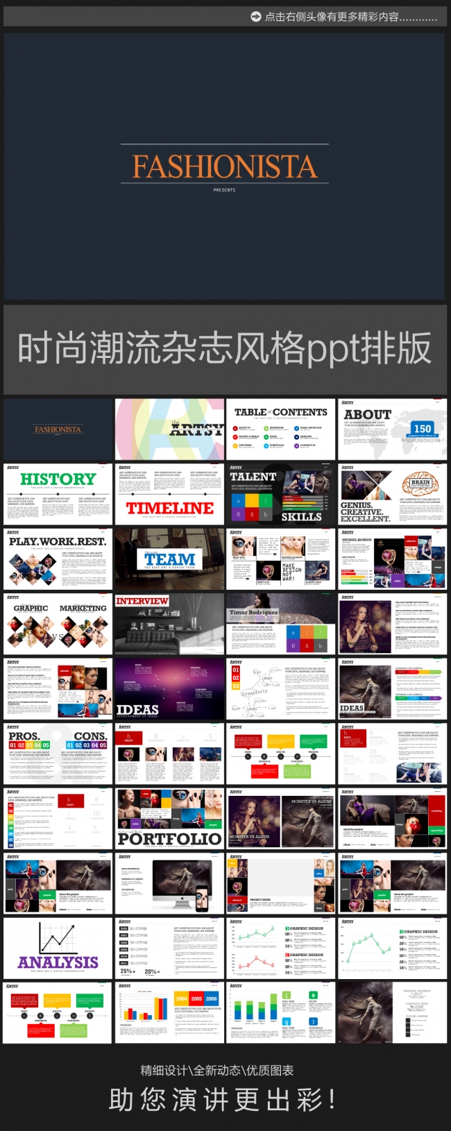 时尚动感大片相册服装秀PPT模板