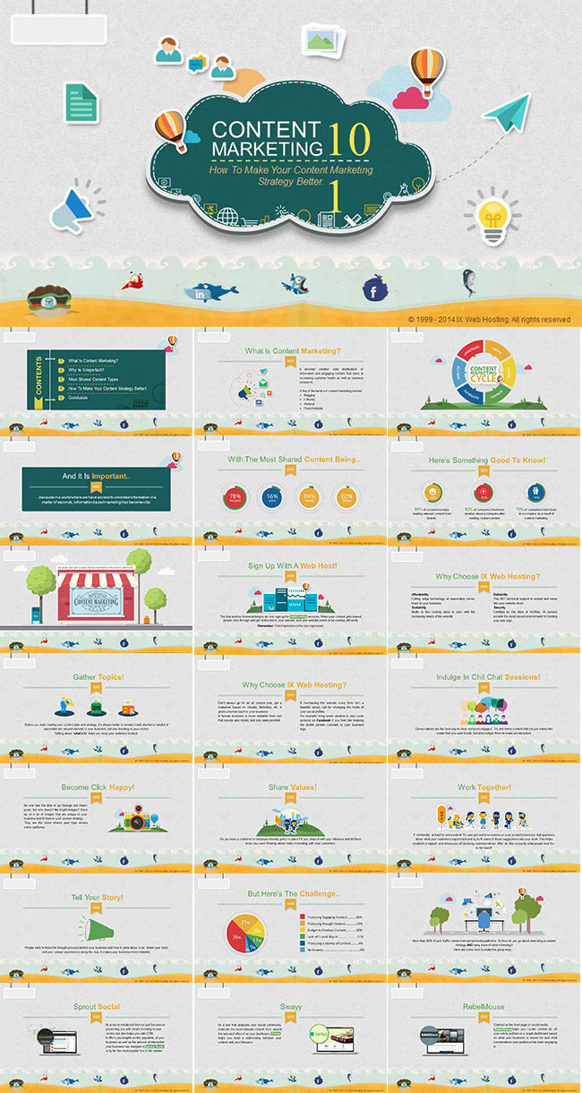 通用型静态清新卡通PPT