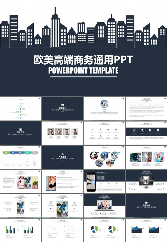 高端大气商务华丽高端公司团队PPT模板
