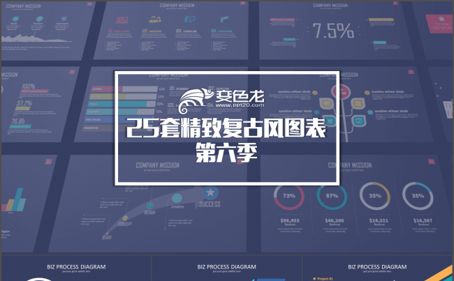 动态复古唯美大气商务PPT图表第六季缩略图