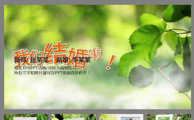 个性婚礼开场ppt模板结婚mv制作电子相册PPT缩略图