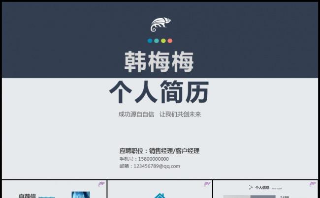 高雅完整框架高端人士竞聘求职岗位应聘毕业简历模板缩略图