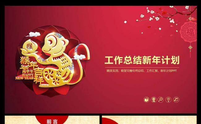 2016年动态大气公司年会总结计划ppt模板缩略图