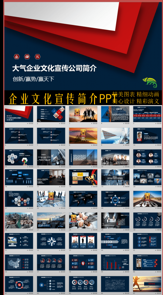 大气企业文化宣传公司简介PPT模板