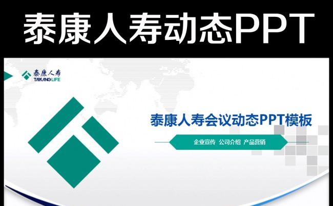 大气泰康人寿保险公司汇报专用ppt模板缩略图