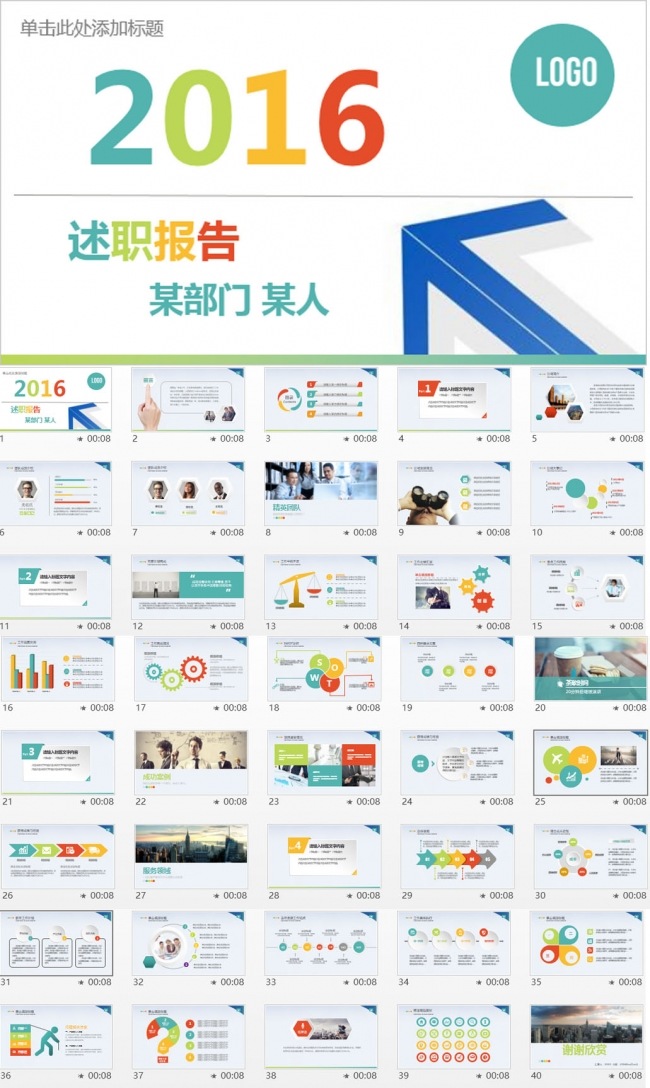 2016工作计划年终总结PPT模板