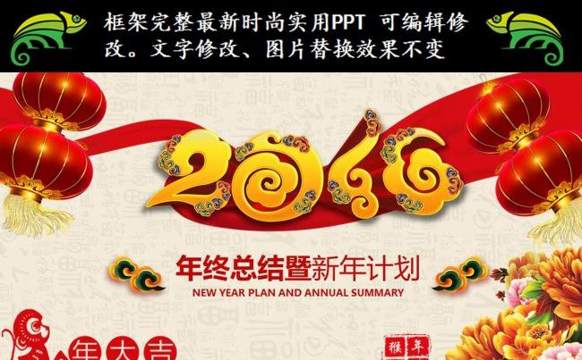 企业年会年终总结猴年PPT模板缩略图