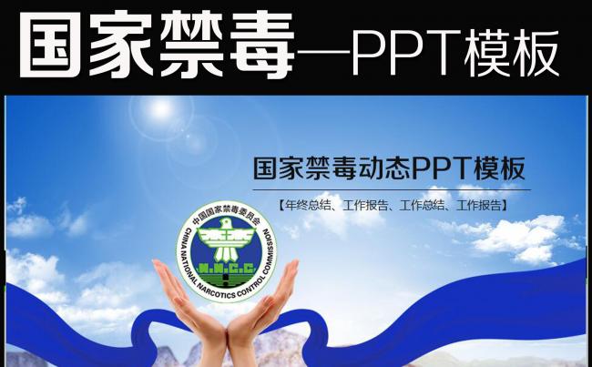 大气精美国家禁毒委员会工作总结计划PPT缩略图
