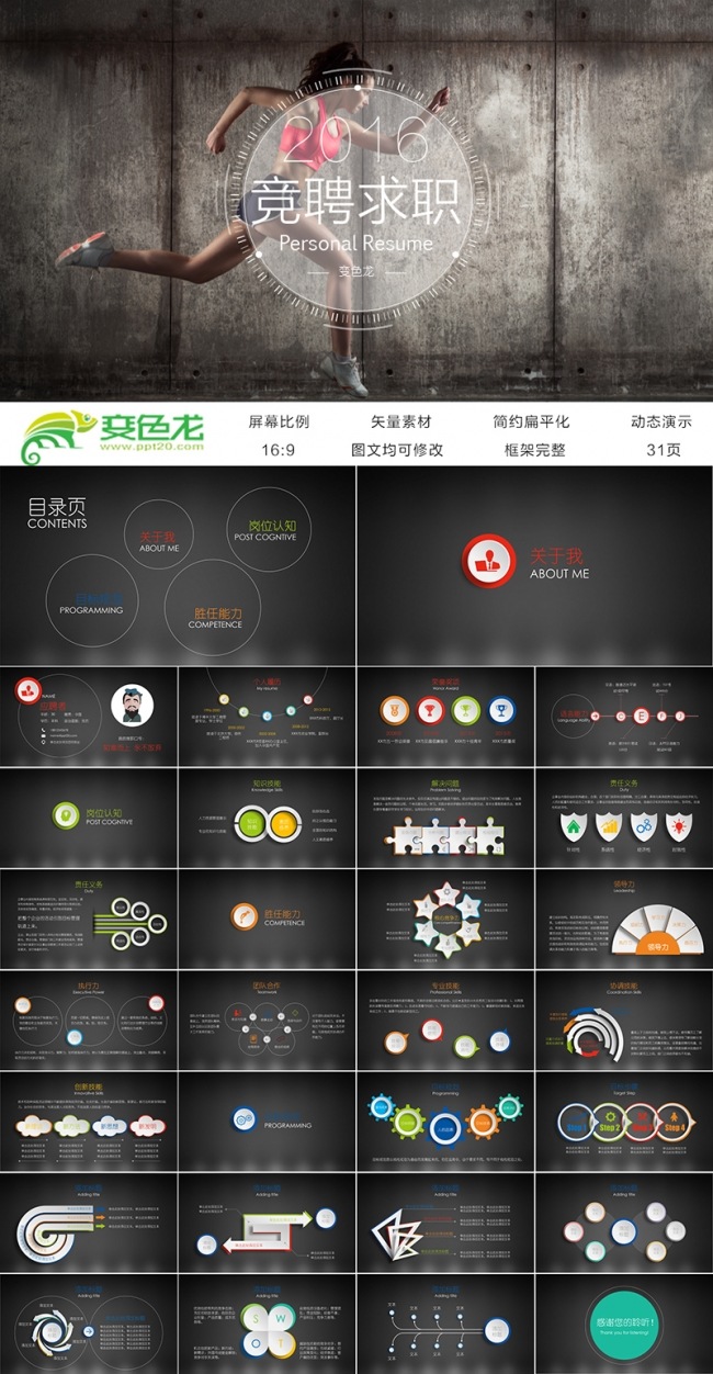 [完胜HR]求职竞聘岗位竞选竞聘报告简历PPT