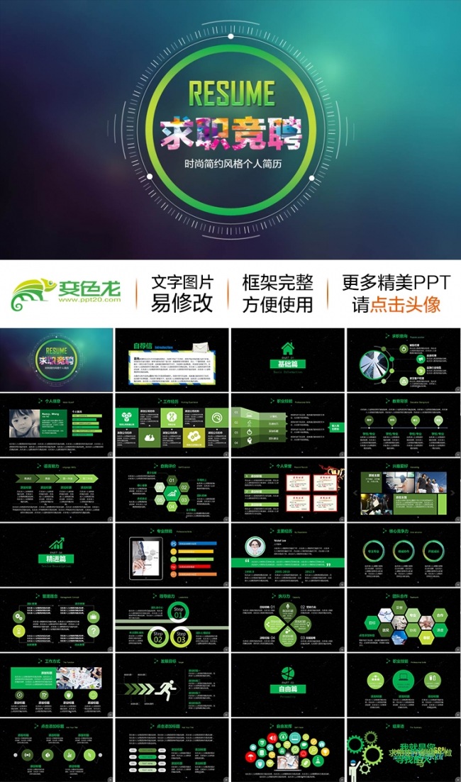 【推荐】2016时尚求职竞聘个人简历述职报告动态PPT