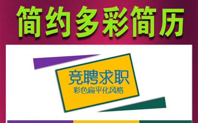 扁平化彩色求职简历PTP模板缩略图