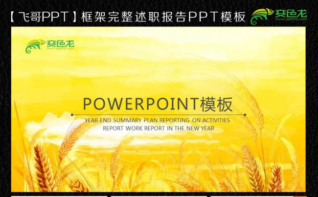【飞哥PPT】绿色小麦健康食品通用ppt缩略图