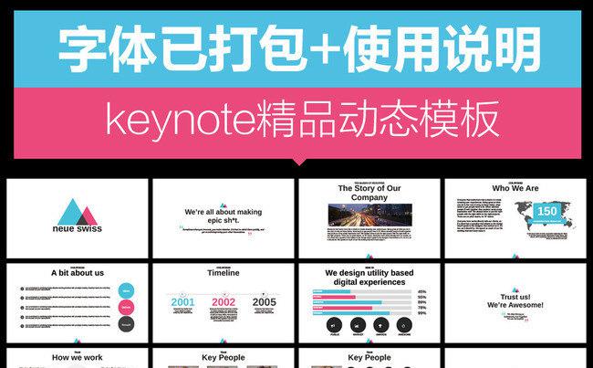 keynote模板清新简约商务公司企业简介模板缩略图