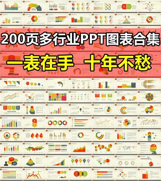200页多行业精品PPT图表大合集