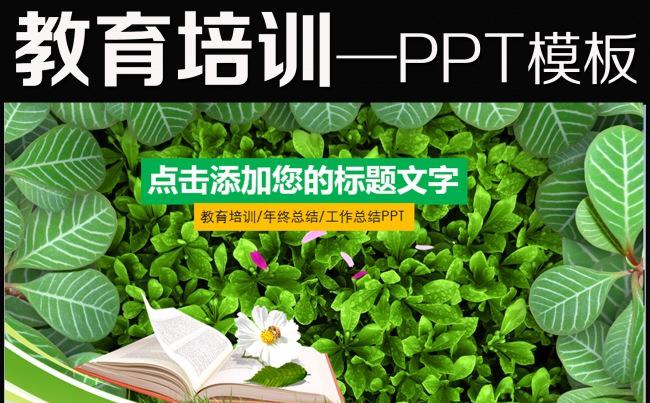 绿色书本教育培训工作动态ppt模板下载缩略图