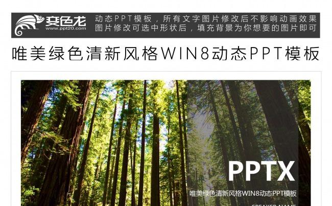 唯美绿色清新风格WIN8动态PPT模板缩略图