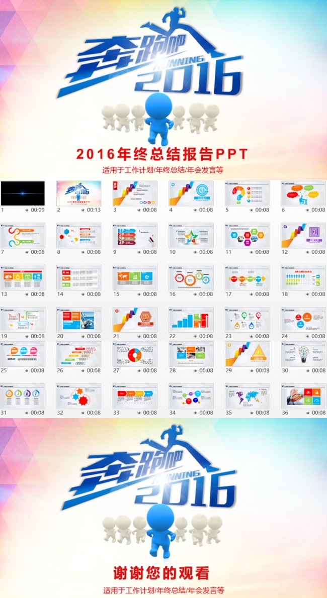 启程2016年终总结新年计划奔跑吧PPT