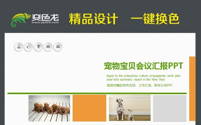 可爱狗狗购物宠物店兽医狗粮PPT缩略图