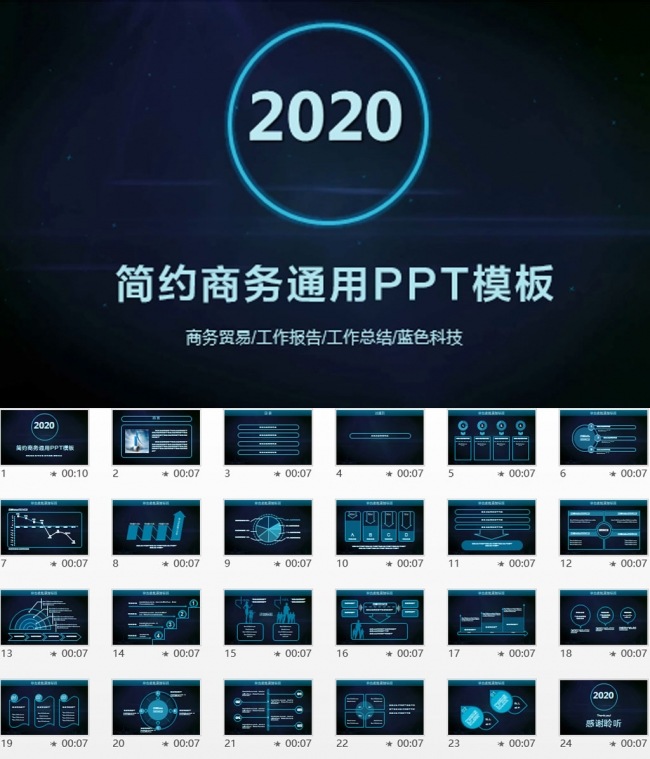 简约时尚商务年终工作总结汇报PPT模板