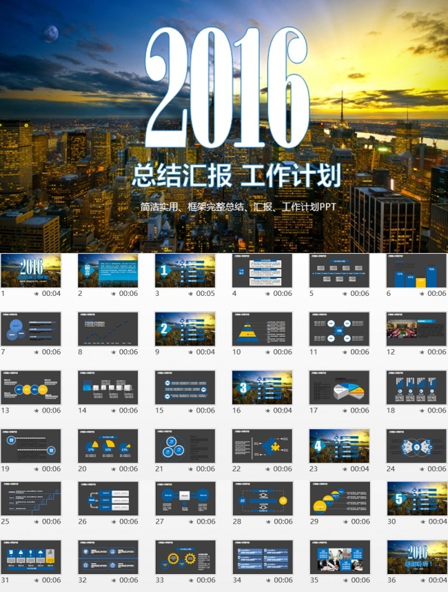 大气年终工作总结汇报PPT模板
